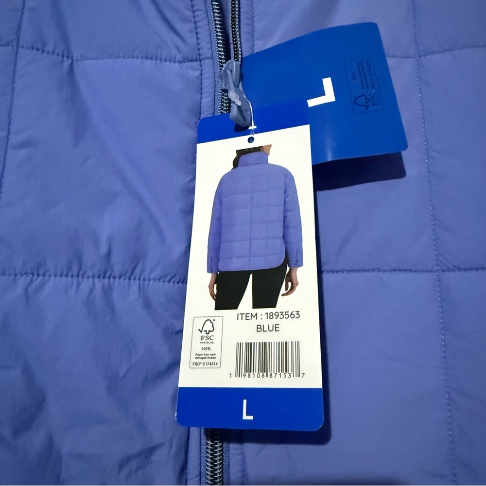 Roxy Women's Quilted Jacket, Blue, Size Large - Picture 3 of 5
